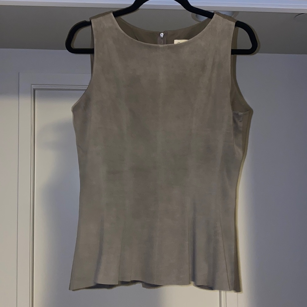 Soft leather peplum top